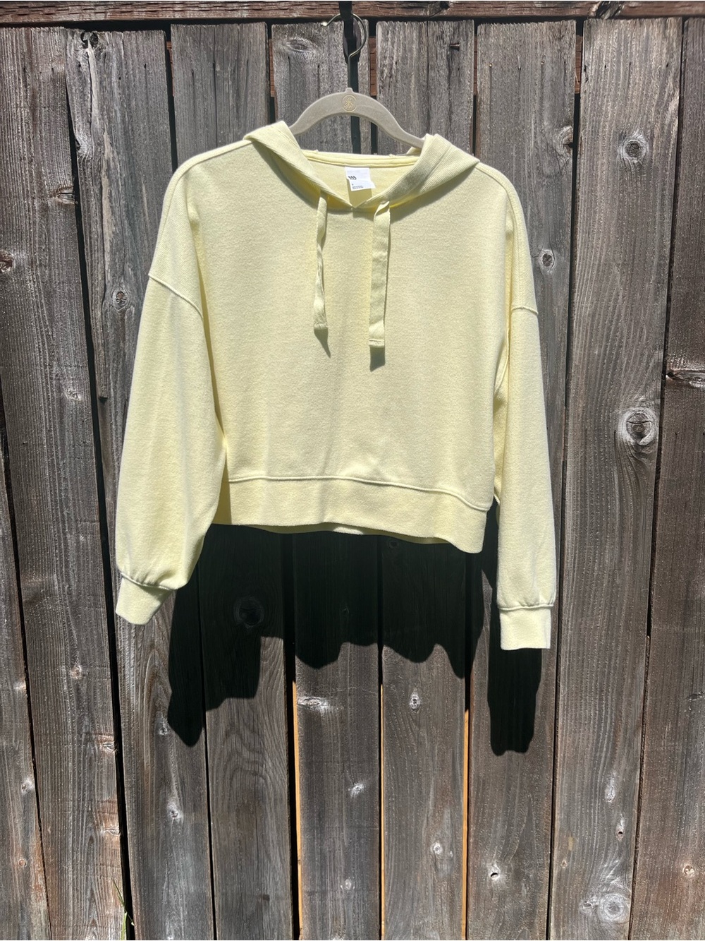 All in motion yellow cropped hooded sweatshirt size small
